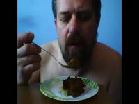 Poop Porn - Bearded man loves shit on plate for dinner